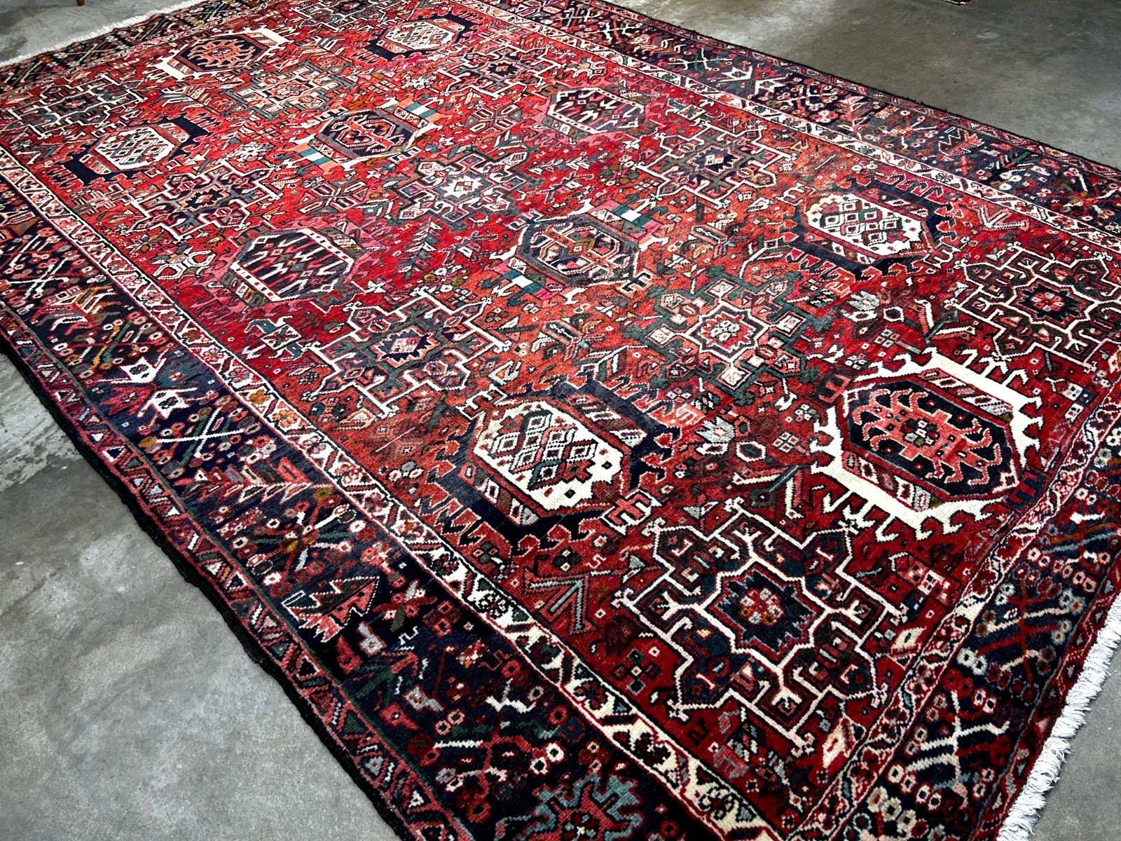 7'8" x 12' Hand-Knotted 100% Wool Pile Karaja  Area Rug - Carpet
