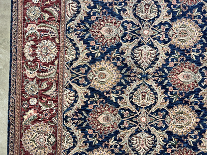 9'x12'2" Hand-Knotted 100% Wool Pile Oriental Rug