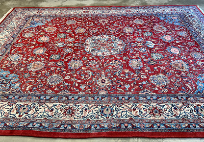 9'3"x12'6" Hand-Knotted 100% Wool Pile Mashade Rug