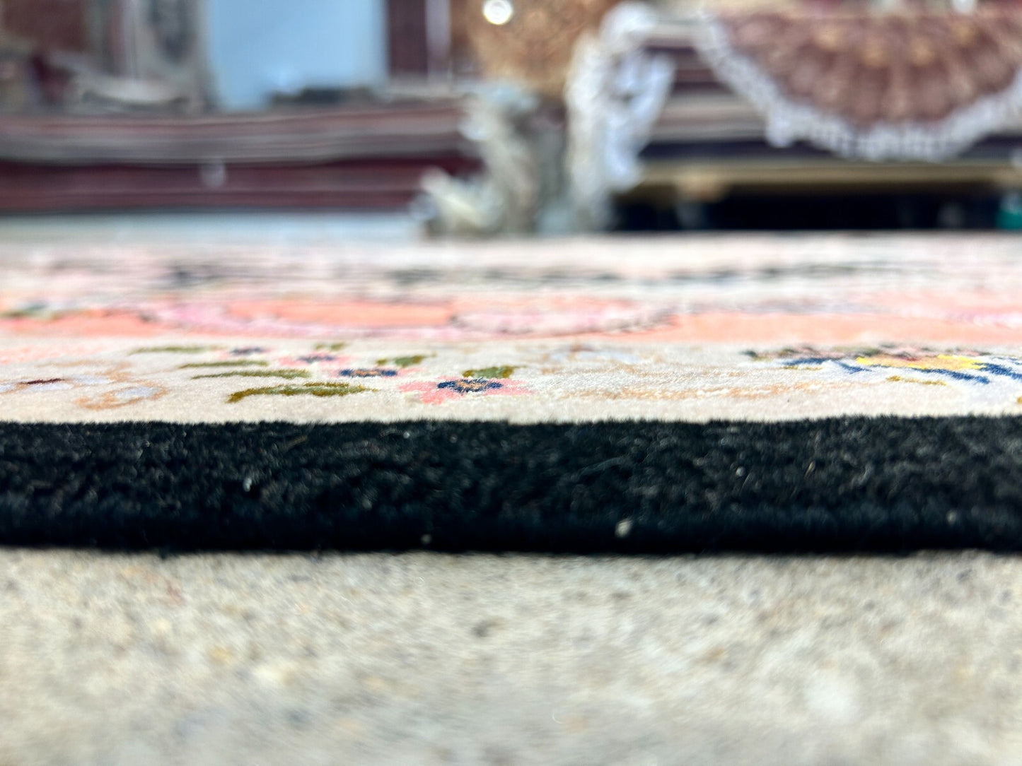 6'8"x10'3" Very-Fine Hand-Knotted Wool & Silk Blend Tabrize Carpet - Area Rug