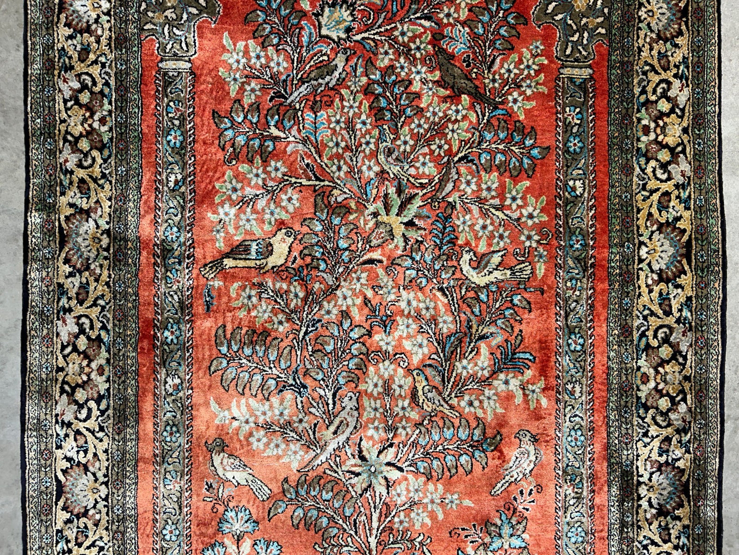 3'3"x5'7" Exquisite Fine Hand-Knotted 100% Silk Tree of Life Area Rug