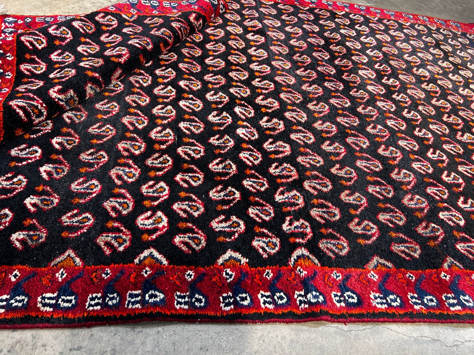 5' x 8'1" Hand-Knotted 100% Wool Pile Mosole Hamadane Area Rug - Carpet