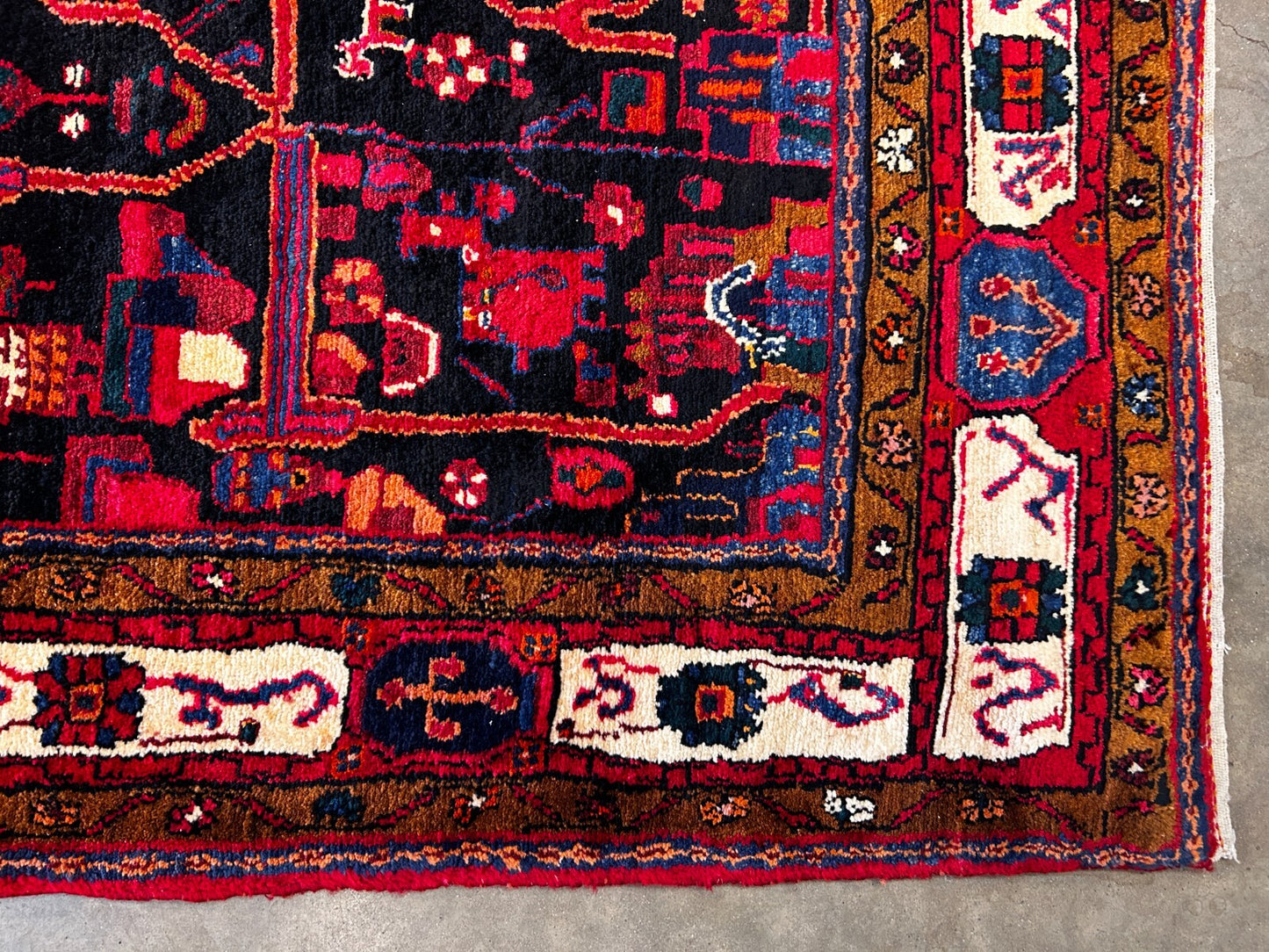 5'7" x 10'6" Hand-Knotted 100% Wool Pile Nahavande Area Rug - Carpet