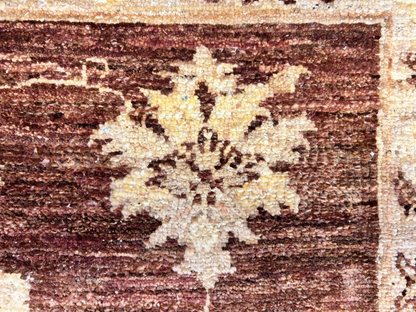 6'7"x9'5" Hand-Knotted 100% Wool Pile Pishawar Oushak Carpet - Area Rug