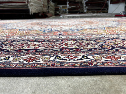 8'3"x10'5" Very Fine Hand-Knotted Wool & Silk Tabrize Rug
