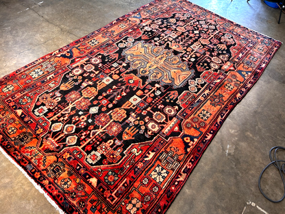 5'4" x 9'3" Hand-Knotted 100% Wool Pile Nahavande Area Rug - Carpet
