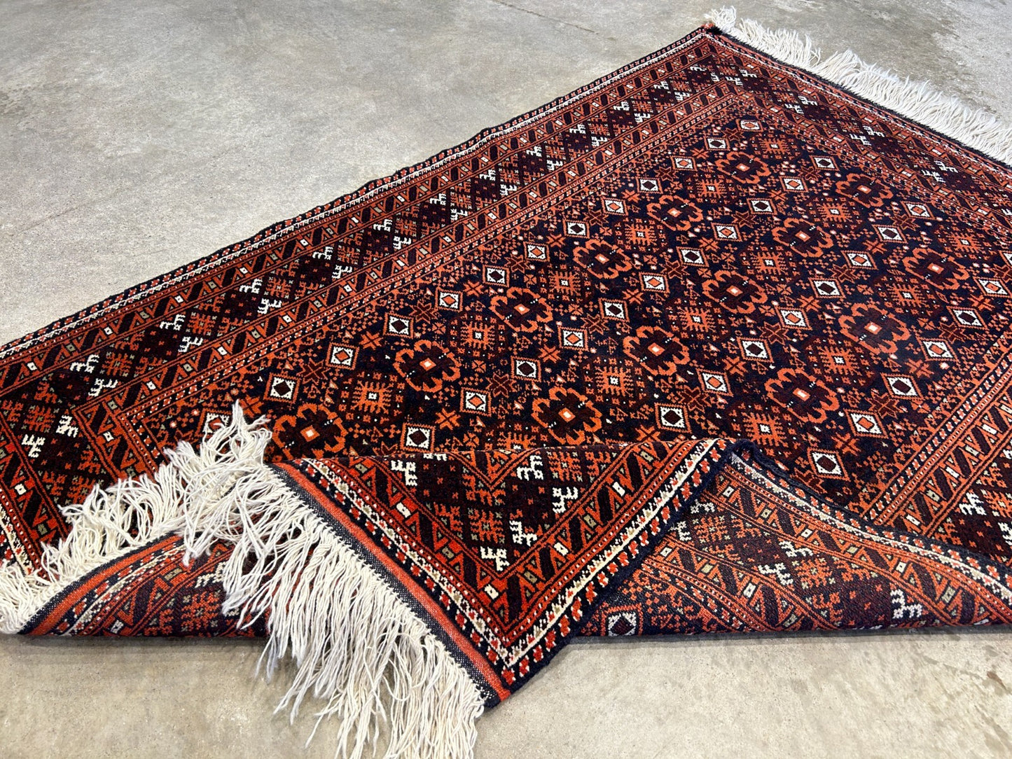 3'2"x4'6" Hand-Knotted 100% Wool Pile Afghan Area Rug