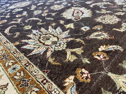 9'x11'10" Hand-Knotted 100% Wool Pile Pishawar Rug