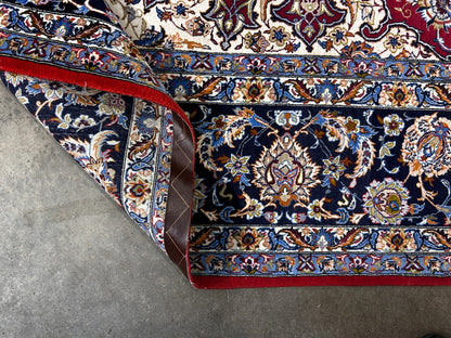 8'1"x11'6" Extra Fine Hand-Knotted Wool & Silk Isfahane Rug