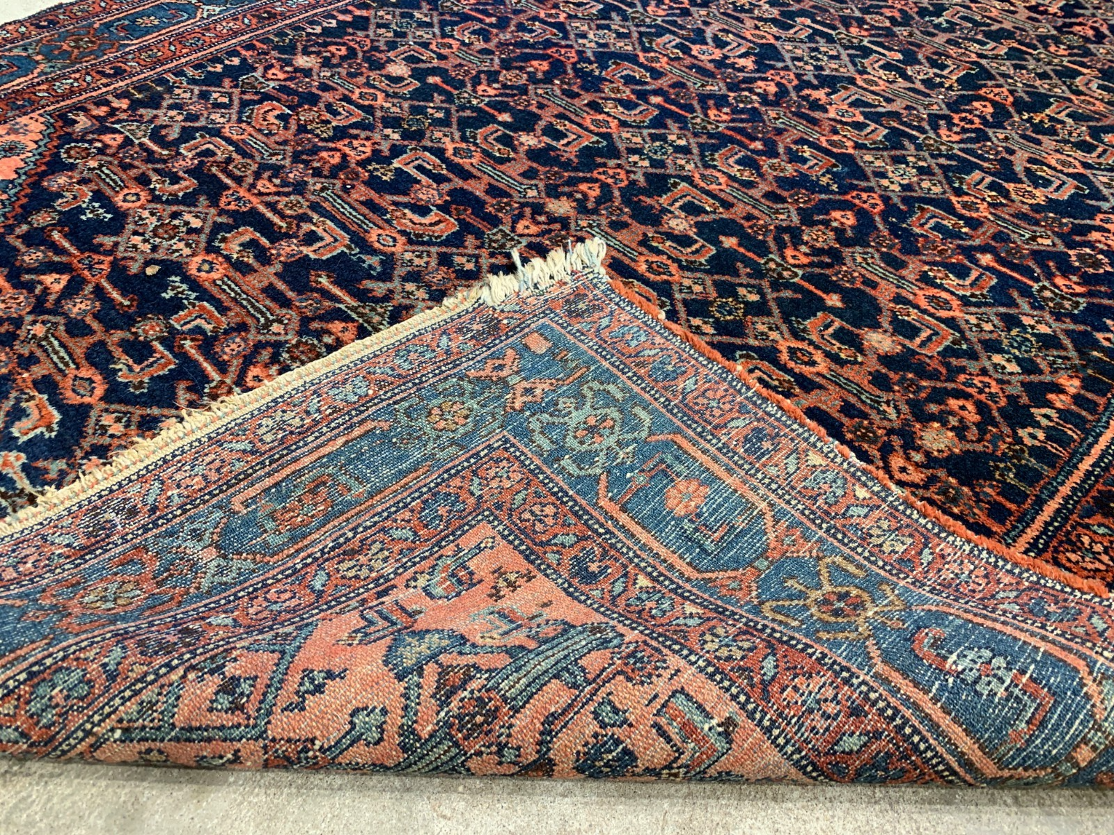  4'9"x6'8" Antique Pre-1900 Geometric Malayer Area Rug Hand-knotted Carpet