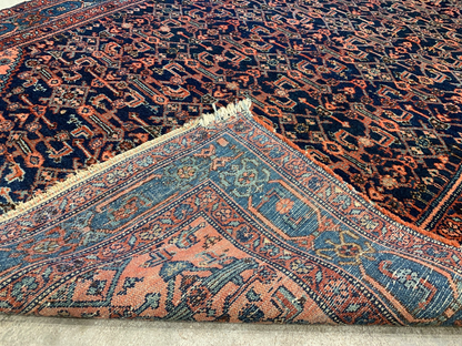  4'9"x6'8" Antique Pre-1900 Geometric Malayer Area Rug Hand-knotted Carpet
