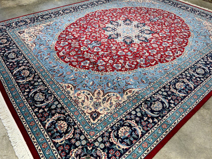 9'1" x 11'11" Very Fine Hand-Knotted 100% Wool Carpet - Tabrize Design Area Rug