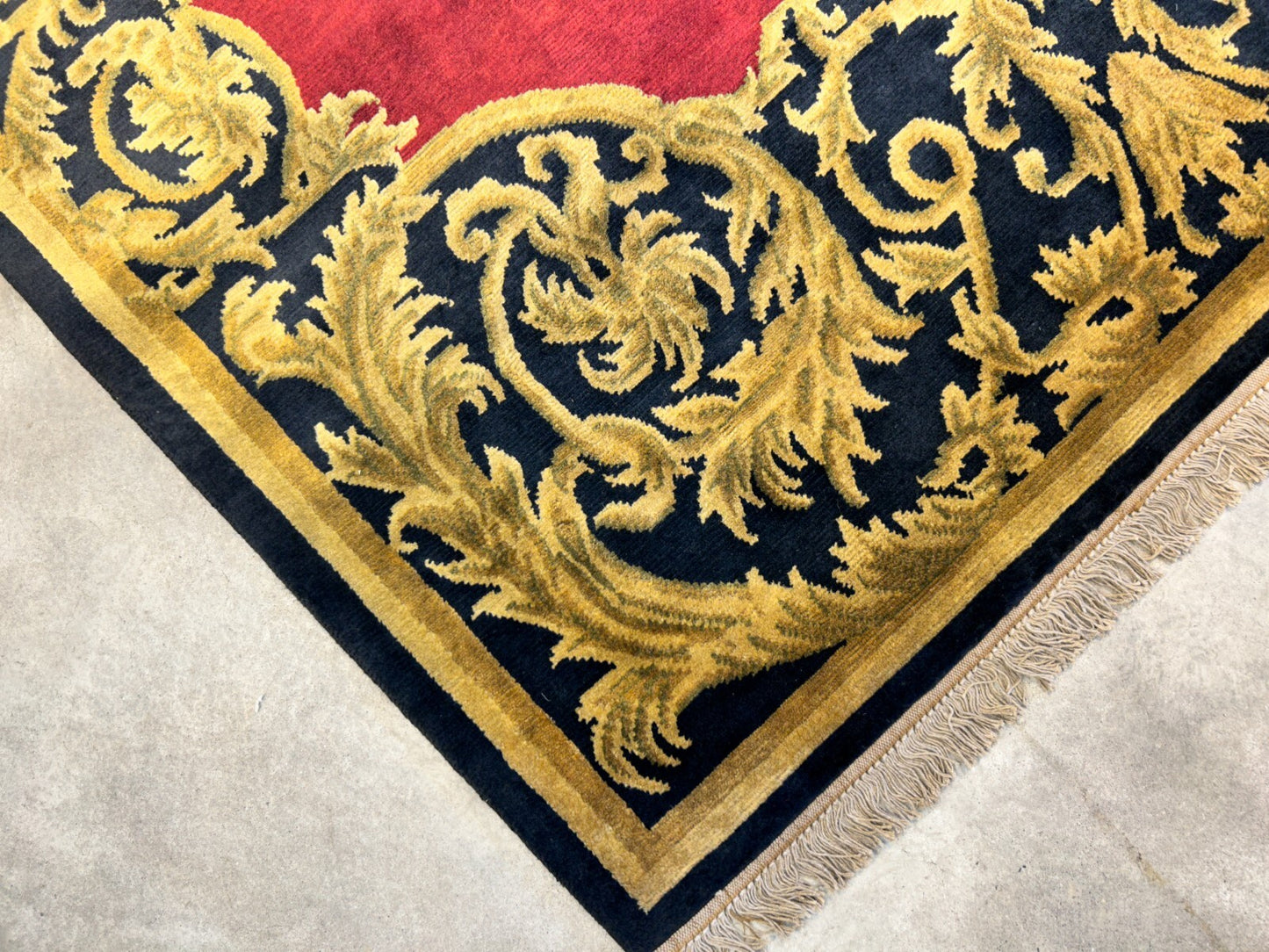 5'11"x8'8'' Hand-Knotted 100% Lamb Wool Pile Tibetan Area Rug - Area Carpet