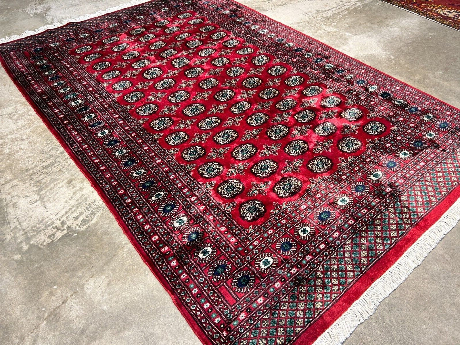 6'1" x 8'10" Hand-Knotted 100% Wool Pile Bokhara Area Rug - Handmade Carpet
