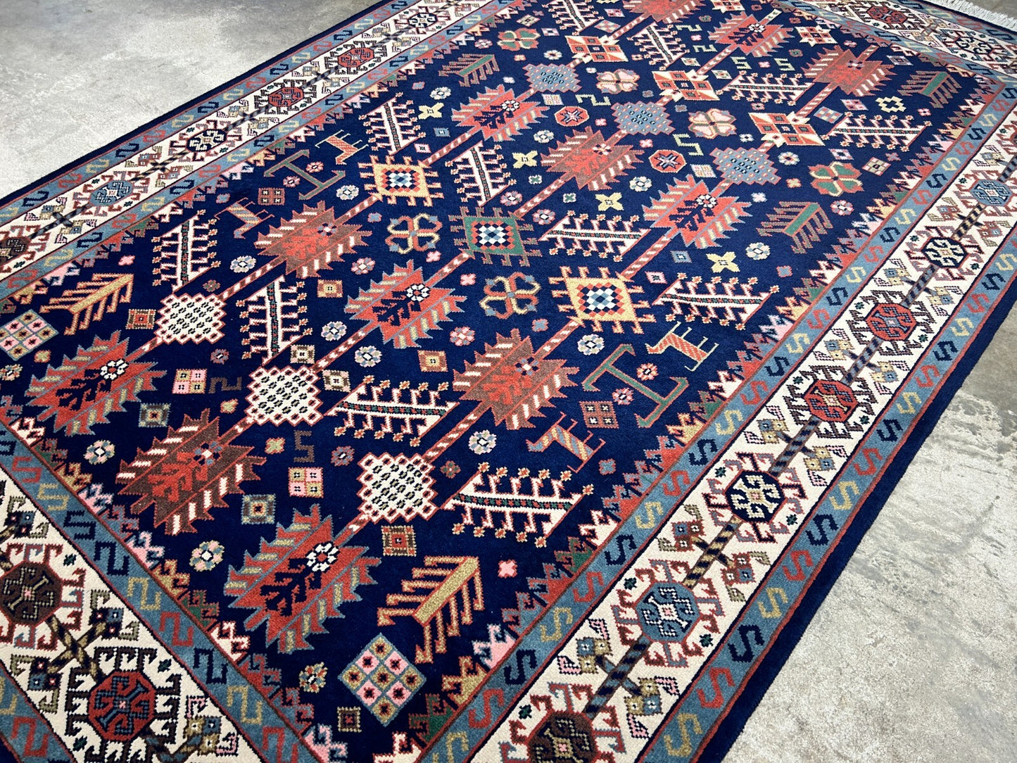 5'10"x8'9" Hand-Knotted 100% Wool Carpet - Kazak Area Rug