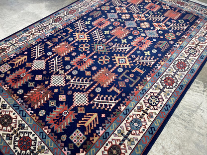 5'10"x8'9" Hand-Knotted 100% Wool Carpet - Kazak Area Rug