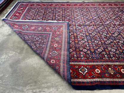 10'5"x14' Hand-Knotted 100% Wool Pile All-over Herati Rug