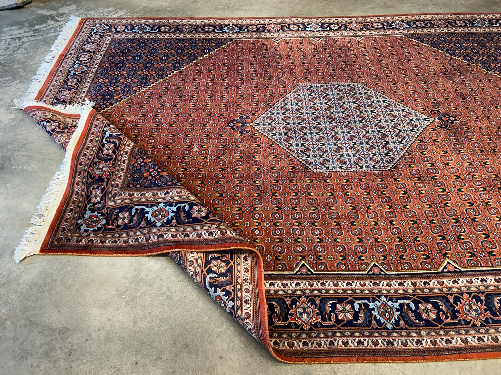 8'6"x12' Hand-Knotted 100% Wool Pile IndoBijar Rug