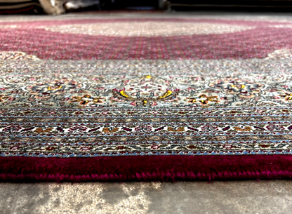 8'4"x11'6" Hand-Knotted Silk & Wool Tabrize Fish Style Area Rug - Carpet