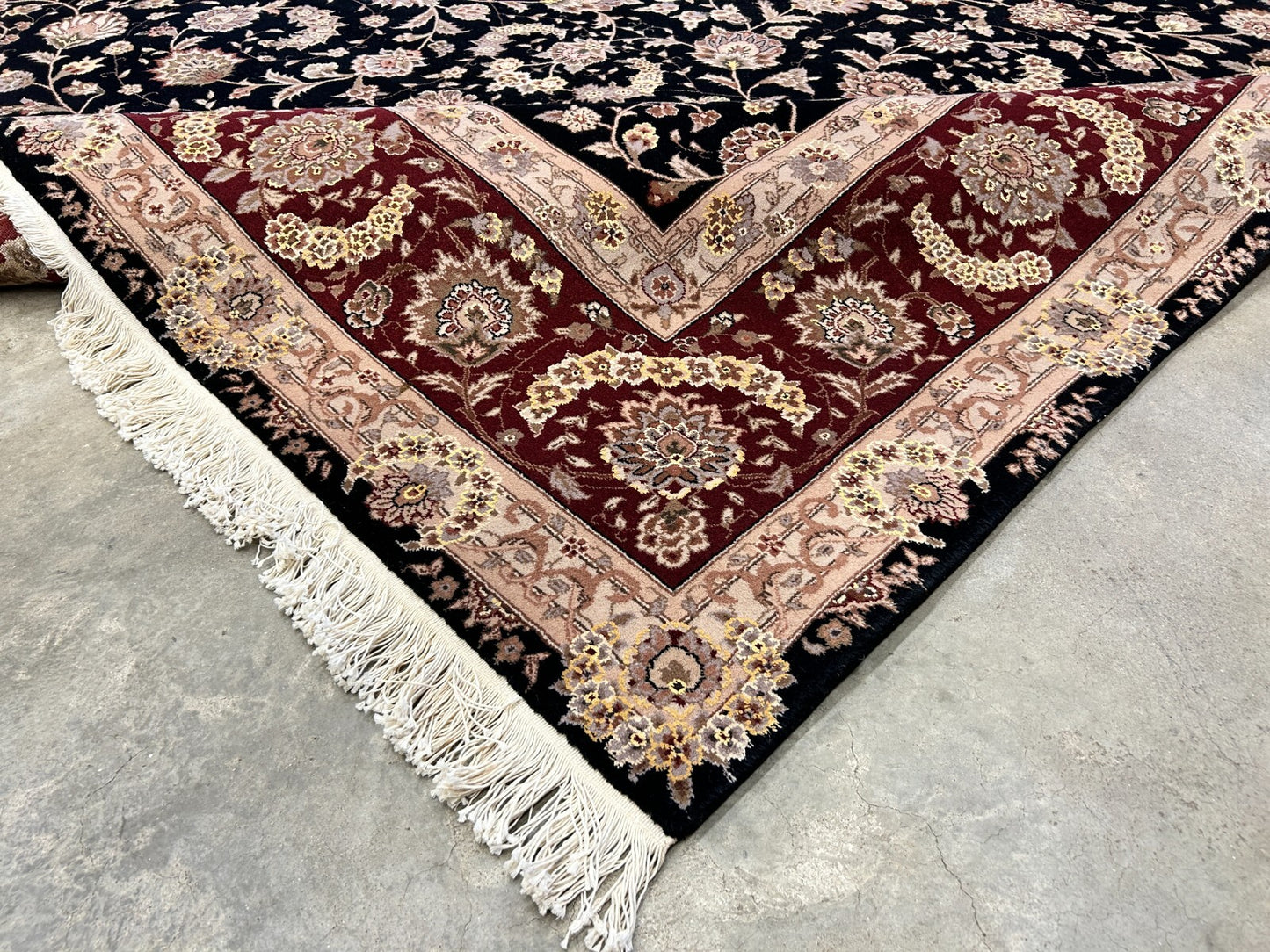 8'6"x11'6" Hand-Knotted Wool & Silk Pile Sinopersian Carpet - Area Rug