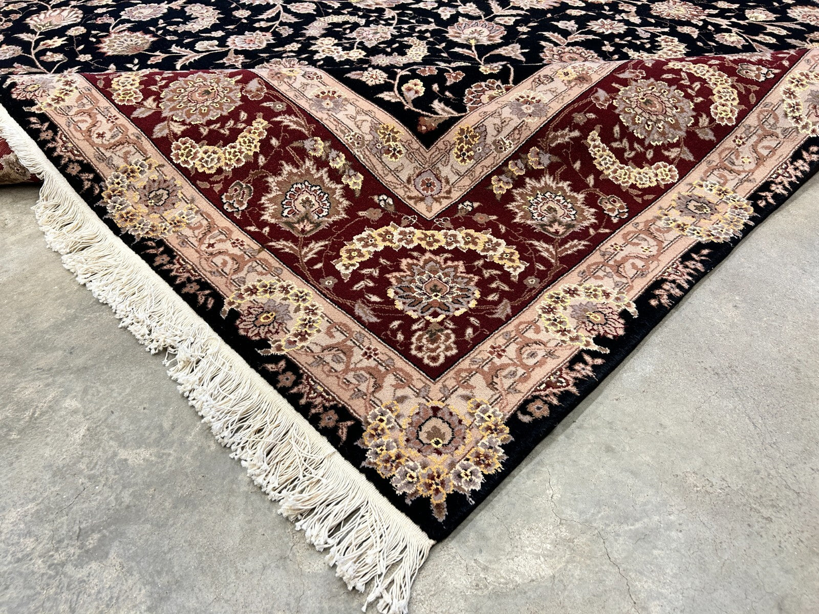 8'6"x11'6" Hand-Knotted Wool & Silk Pile Sinopersian Carpet - Area Rug