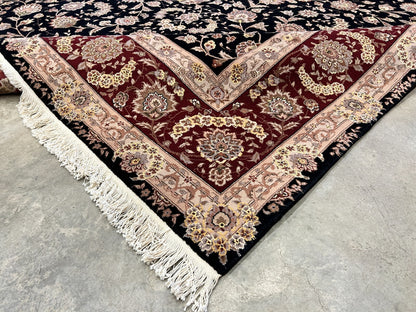 8'6"x11'6" Hand-Knotted Wool & Silk Pile Sinopersian Carpet - Area Rug