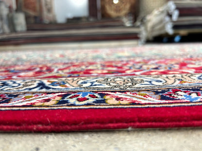 6'9"x10' Extra-Fine Hand-Knotted Wool & Silk Blend Isfahane Area Rug - Signed