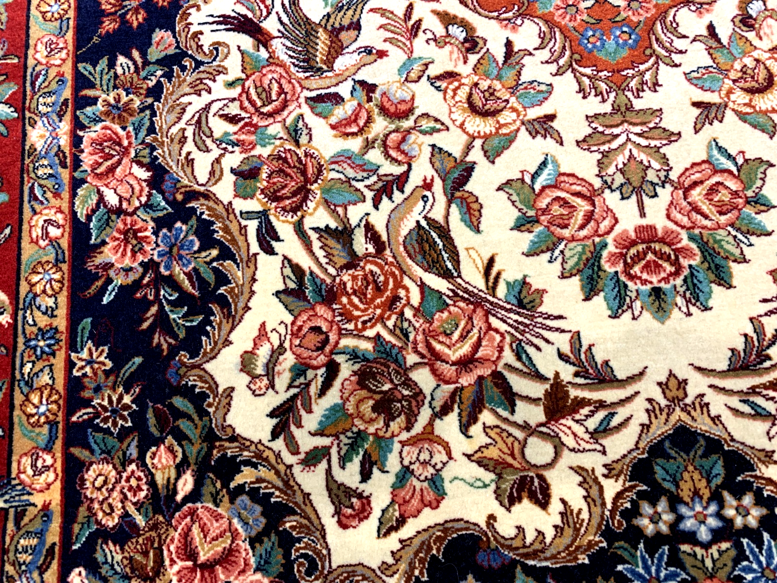 4'2"x6'7" Extra Fine Hand-Knotted Kork Wool Sarouke Rug