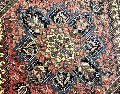 7'8"x8'10" Hand-Knotted 100% Wool Herize Carpet - Area Rug - Square Shaped