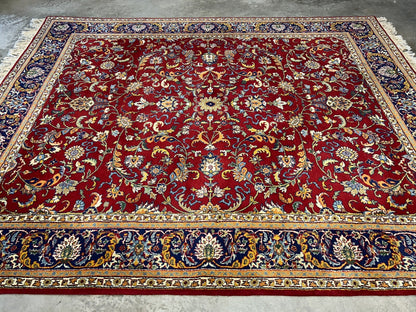 7'11"x9'7" Hand-Knotted 100% Wool Pile Qume Rug