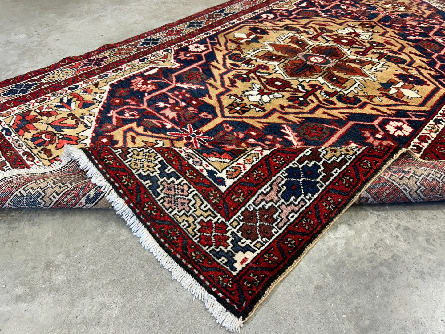 4'6"x7'4" Hand-Knotted 100% Wool Pile Herize Area Rug - Carpet