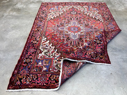 7'3"x9'9" Hand-Knotted 100% Wool Herize Carpet - Area Rug