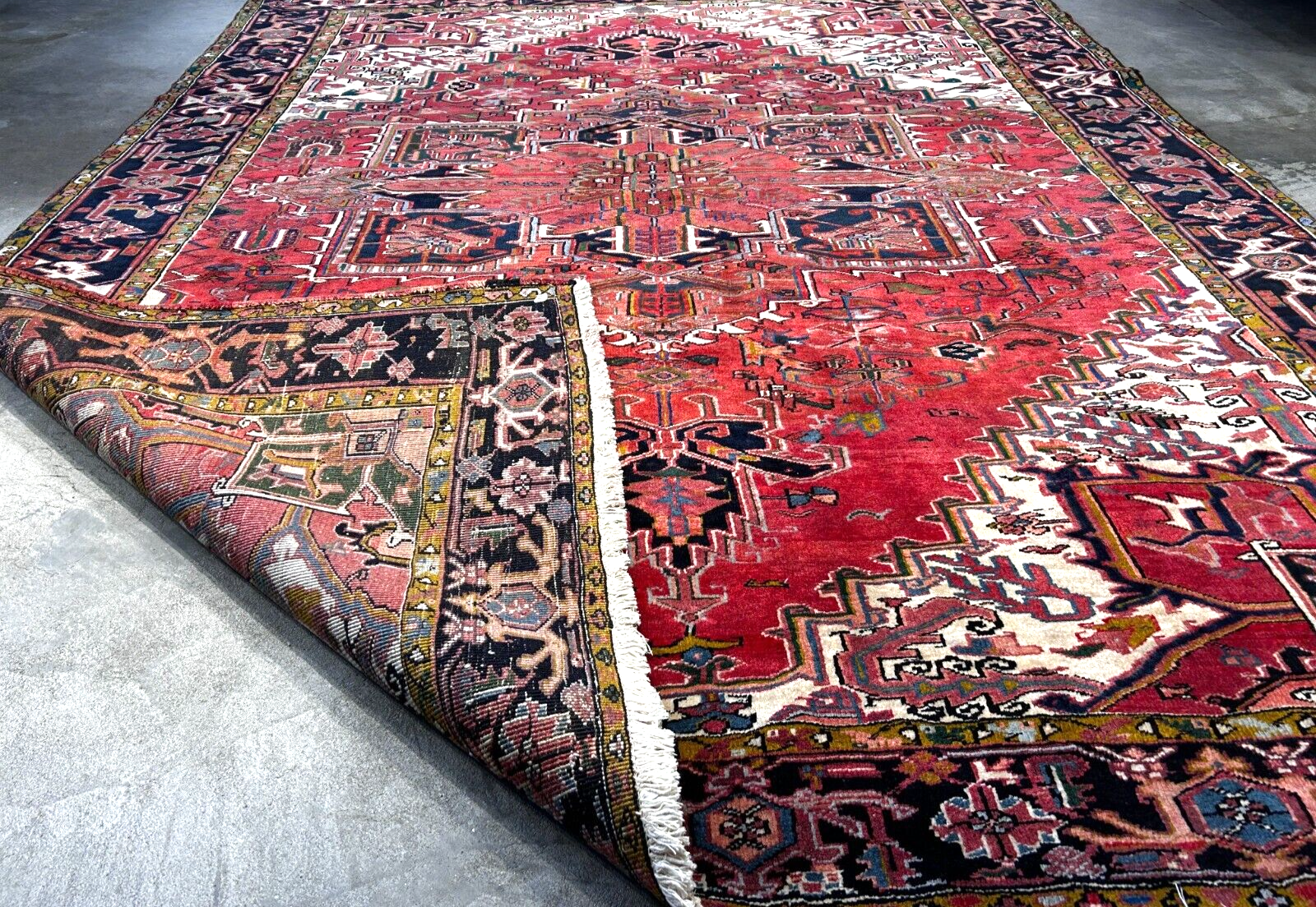 8'3" x 10'6'' Hand-Knotted 100% Wool Pile Herize Area Rug - Carpet