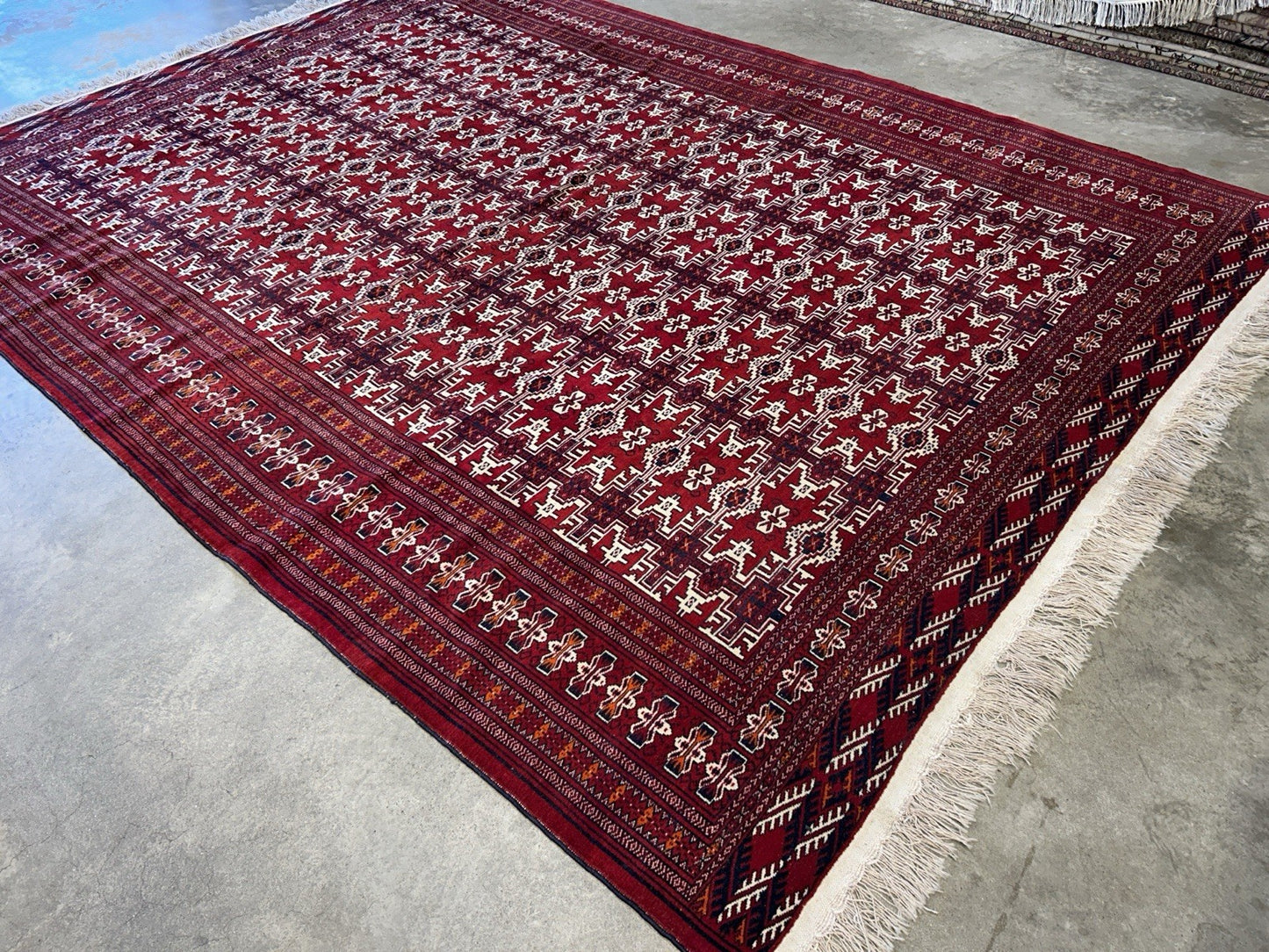 7’7”x10’ Hand-Knotted 100% Wool Pile Bokhara Area Rug - Carpet