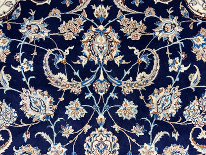 10'4"x14'3" Fine Hand-Knotted Wool & Silk Naine Rug