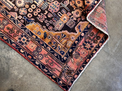 5'6" x 9'5" Hand-Knotted 100% Wool Pile Nahavande Area Rug - Carpet