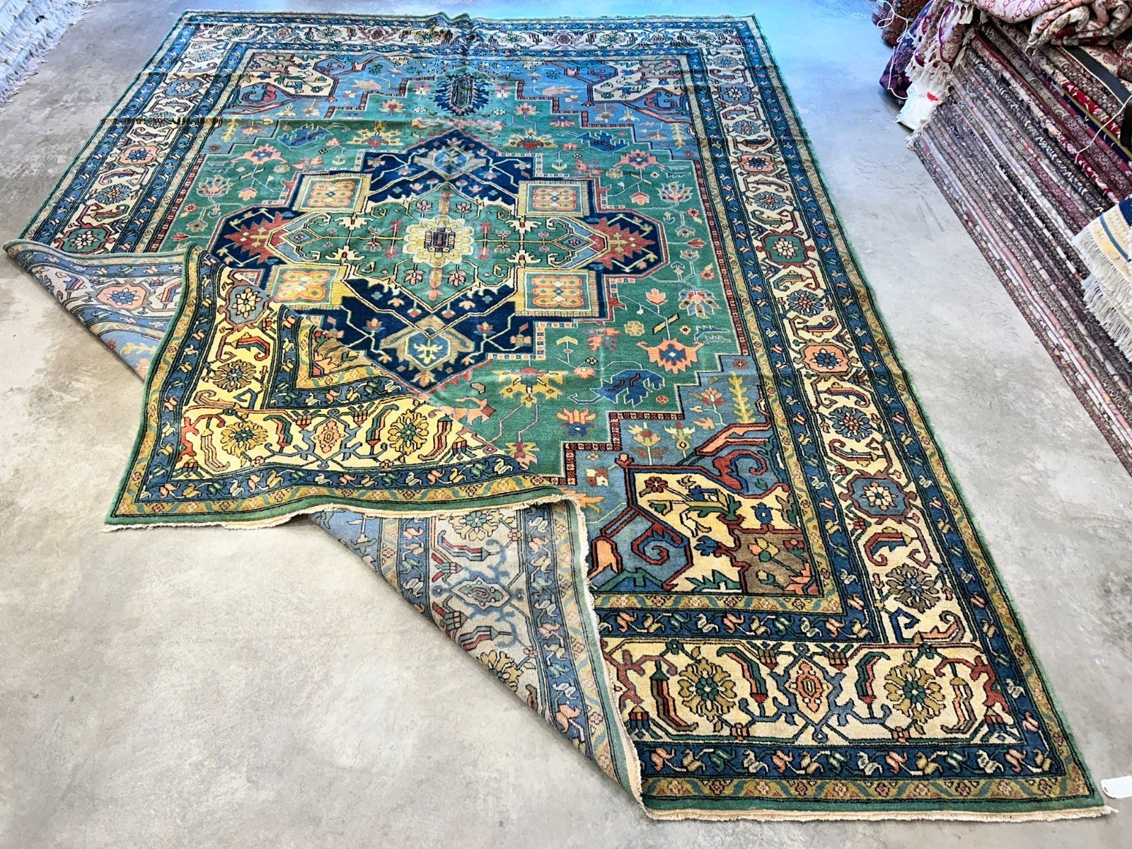 11'11"x15'11" Hand-Knotted 100% Wool Pile Herize Area Rug - Carpet