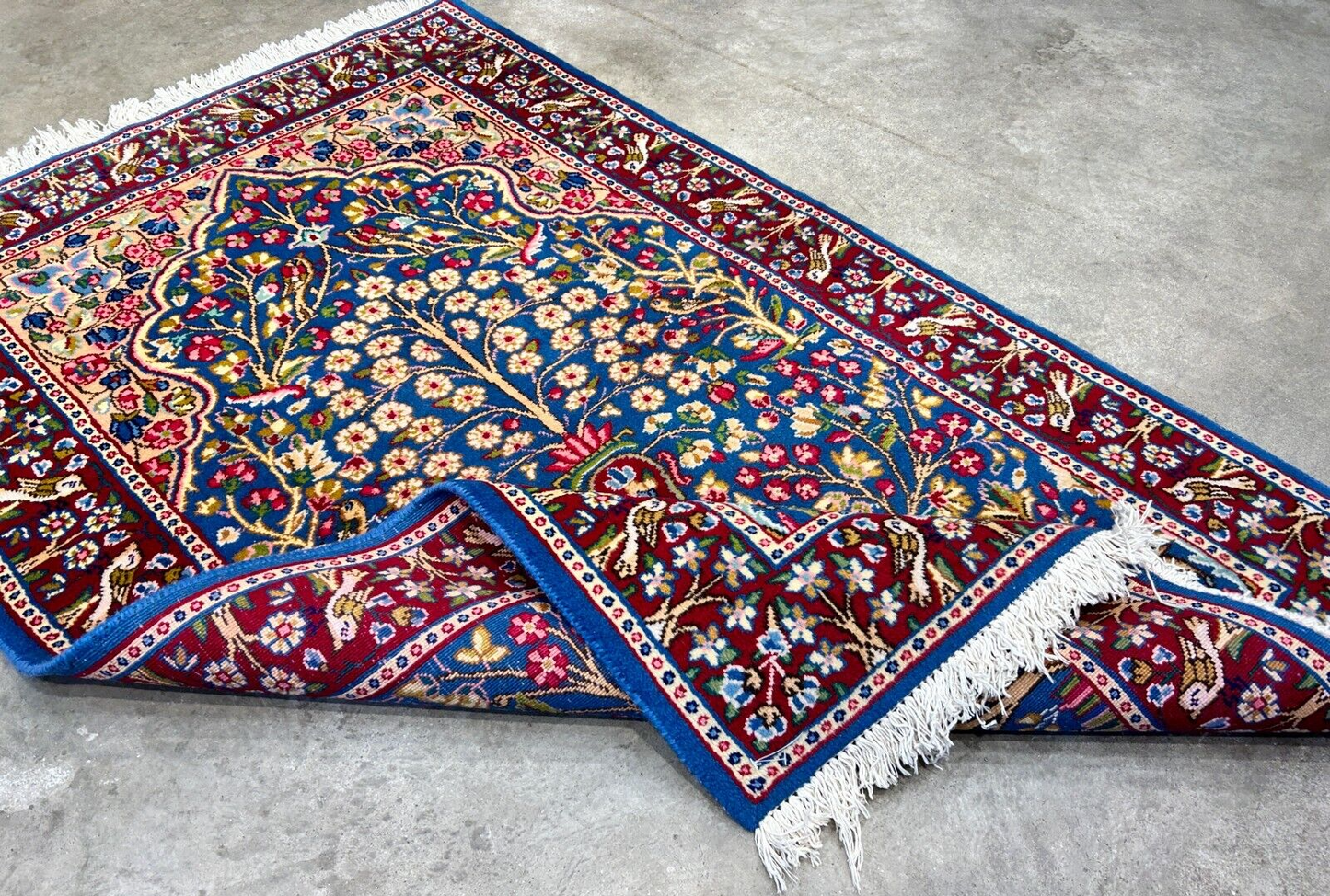 3'x4'9" Hand-Knotted 100% Wool Pile Tree of Life Carpet - Kermane Area Rug