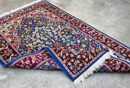 3'x4'9" Hand-Knotted 100% Wool Pile Tree of Life Carpet - Kermane Area Rug