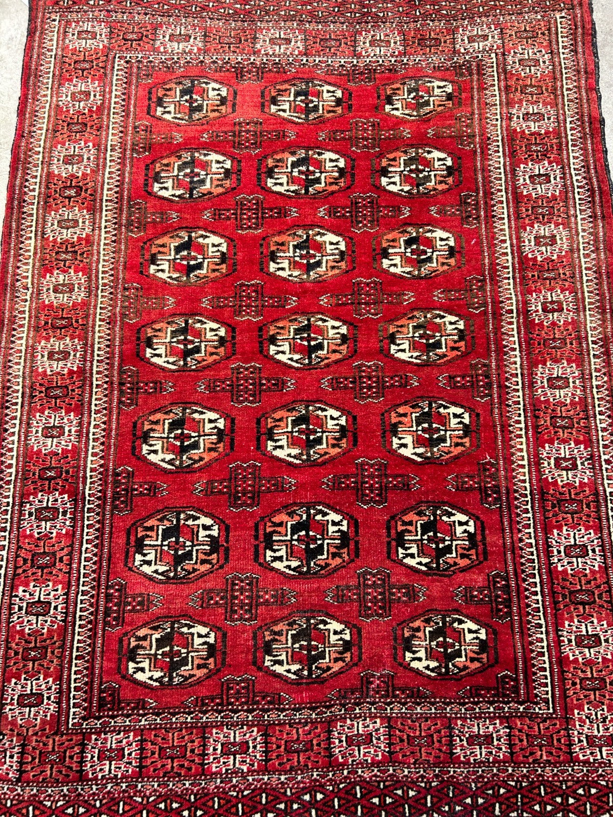 3'x4'2" Hand-Knotted 100% Wool Pile Turkaman Bokhara Rug