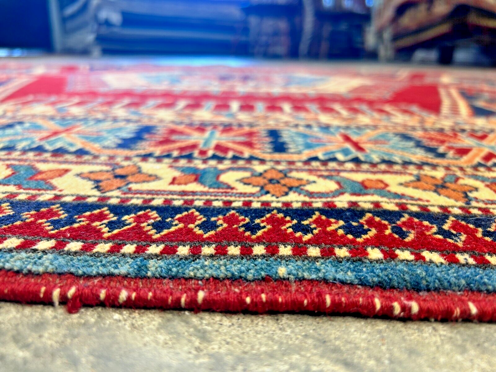 6'3"x7'10" Hand-Knotted 100% Wool Carpet - Fine Kazak Area Rug