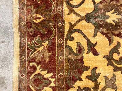 6'6"x9'6'' Hand-Knotted Indian Wool Pile Handmade Area Rug - Carpet