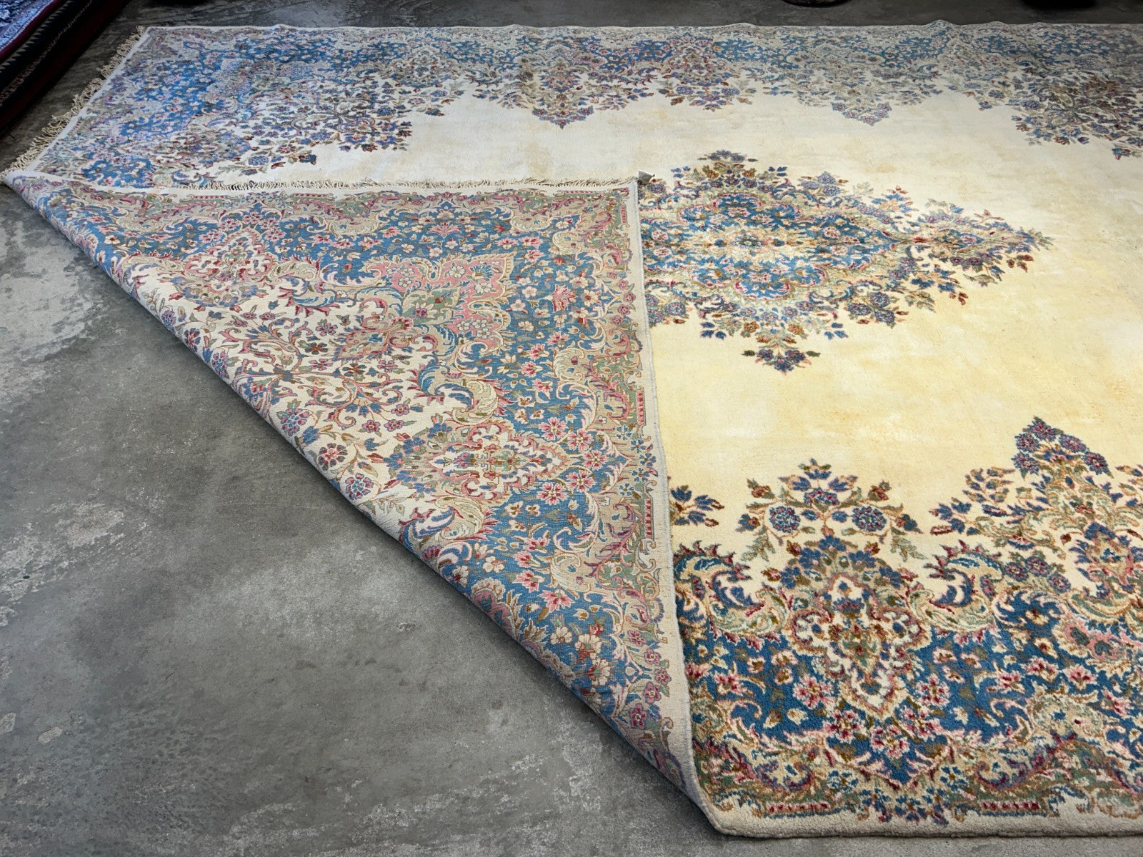 10'11"x14'9" Hand-Knotted 100% Wool Pile Kermane Area Rug - Carpet