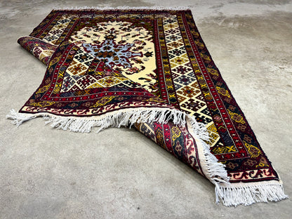 3'3"x4'9'' Hand-Knotted 100% Wool Afghan Medallion Area Rug