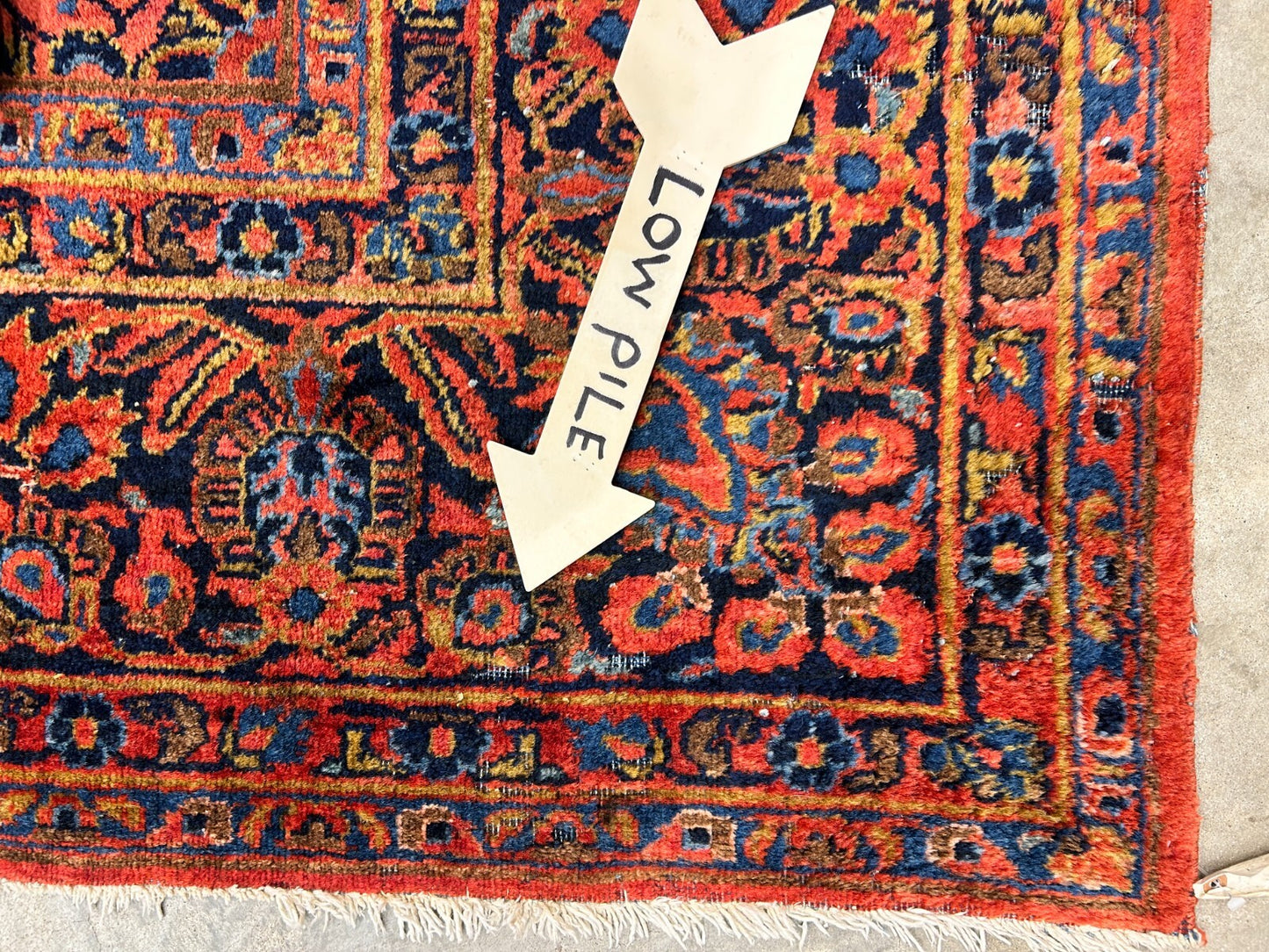 9'3"x12'7" Antique Fine Lamb Wool Sarouke Rug Hand-knotted Carpet