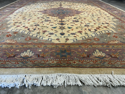7’10”x9’6” Hand-Knotted 100% Wool Pile Oriental Area Rug - Carpet