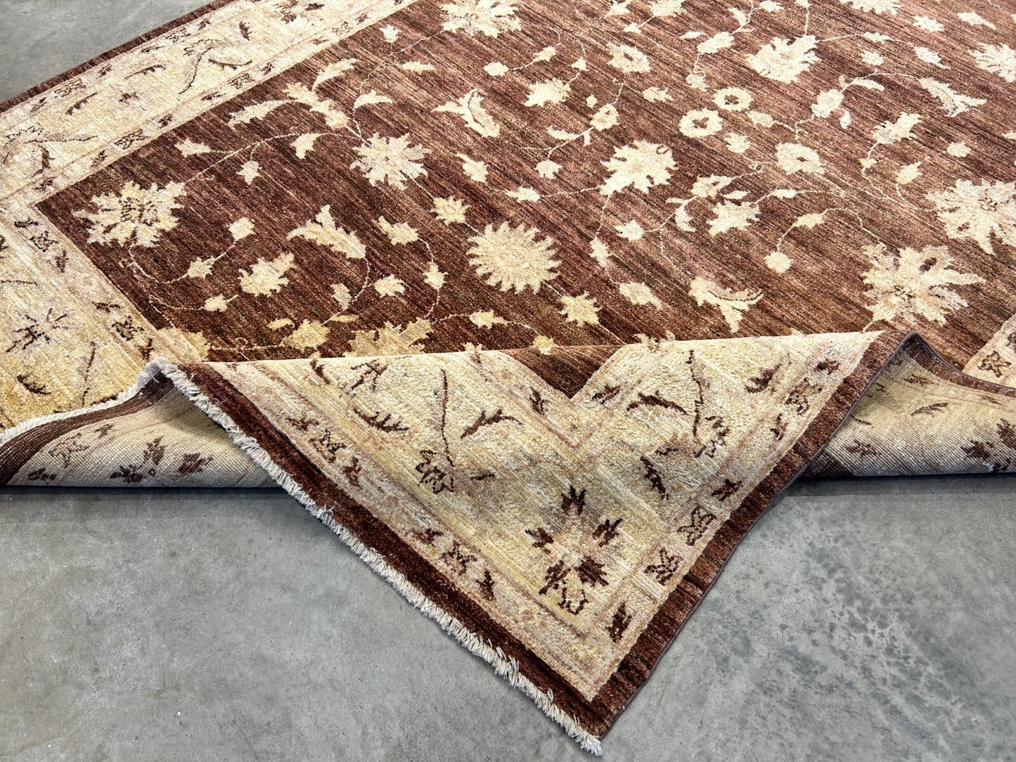 6'7"x9'5" Hand-Knotted 100% Wool Pile Pishawar Oushak Carpet - Area Rug