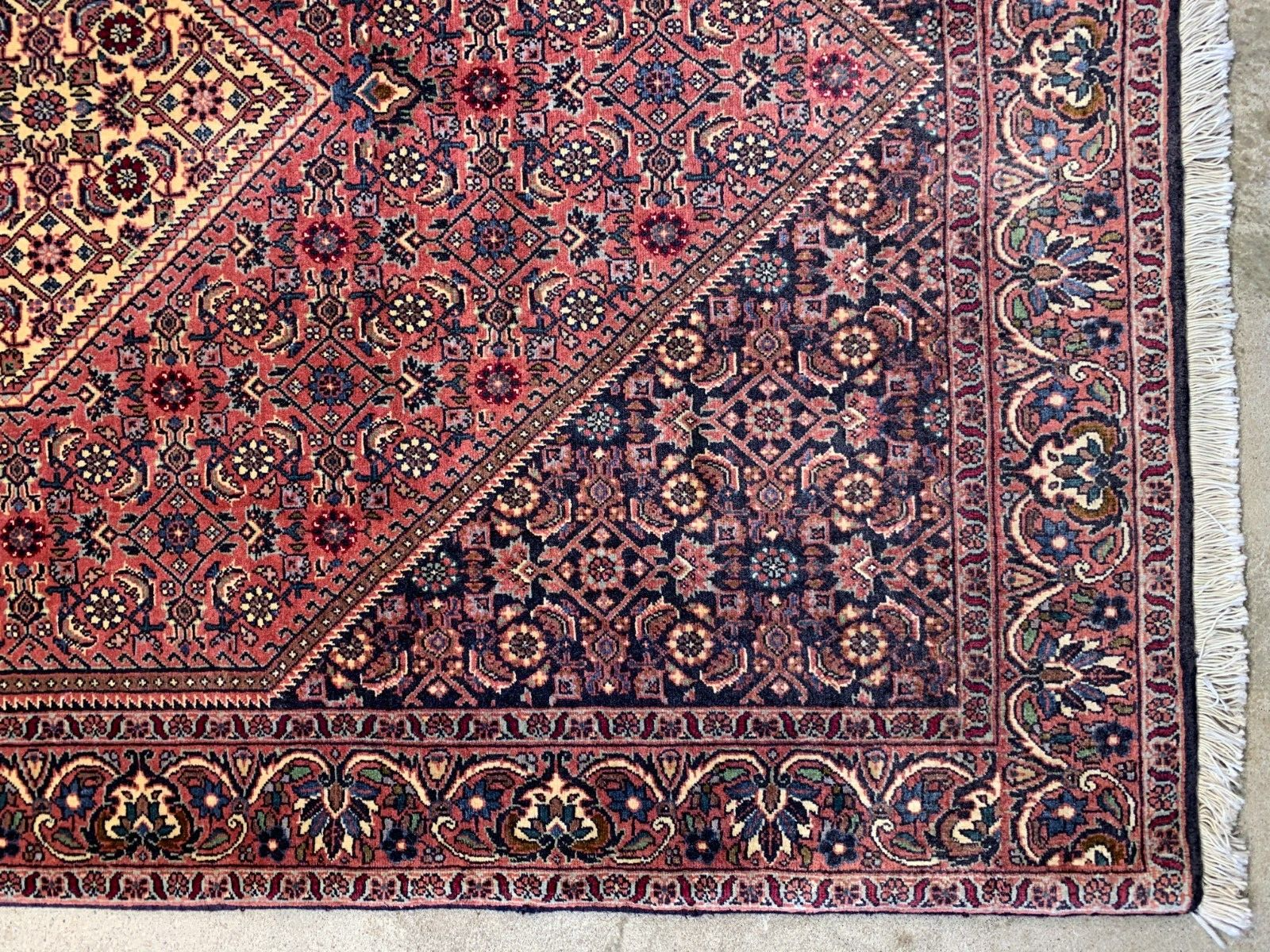 3'8"x6'1" Hand-Knotted 100% Wool Pile Bijare Carpet - Area Rug