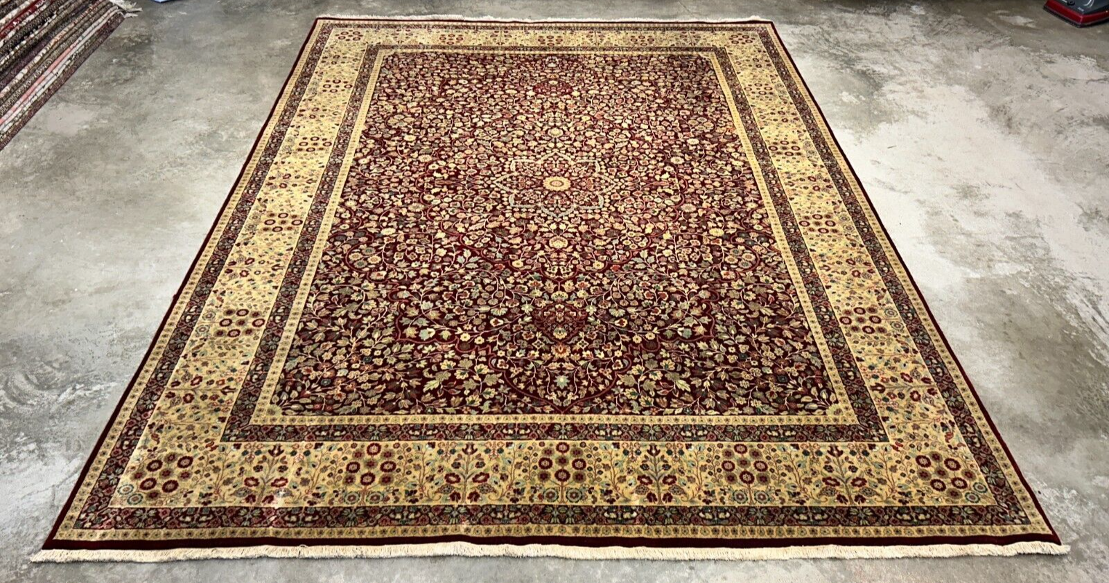 9'x12' Hand-Knotted 100% Lamb Wool Pile Persiane Design Carpet - Area Rug