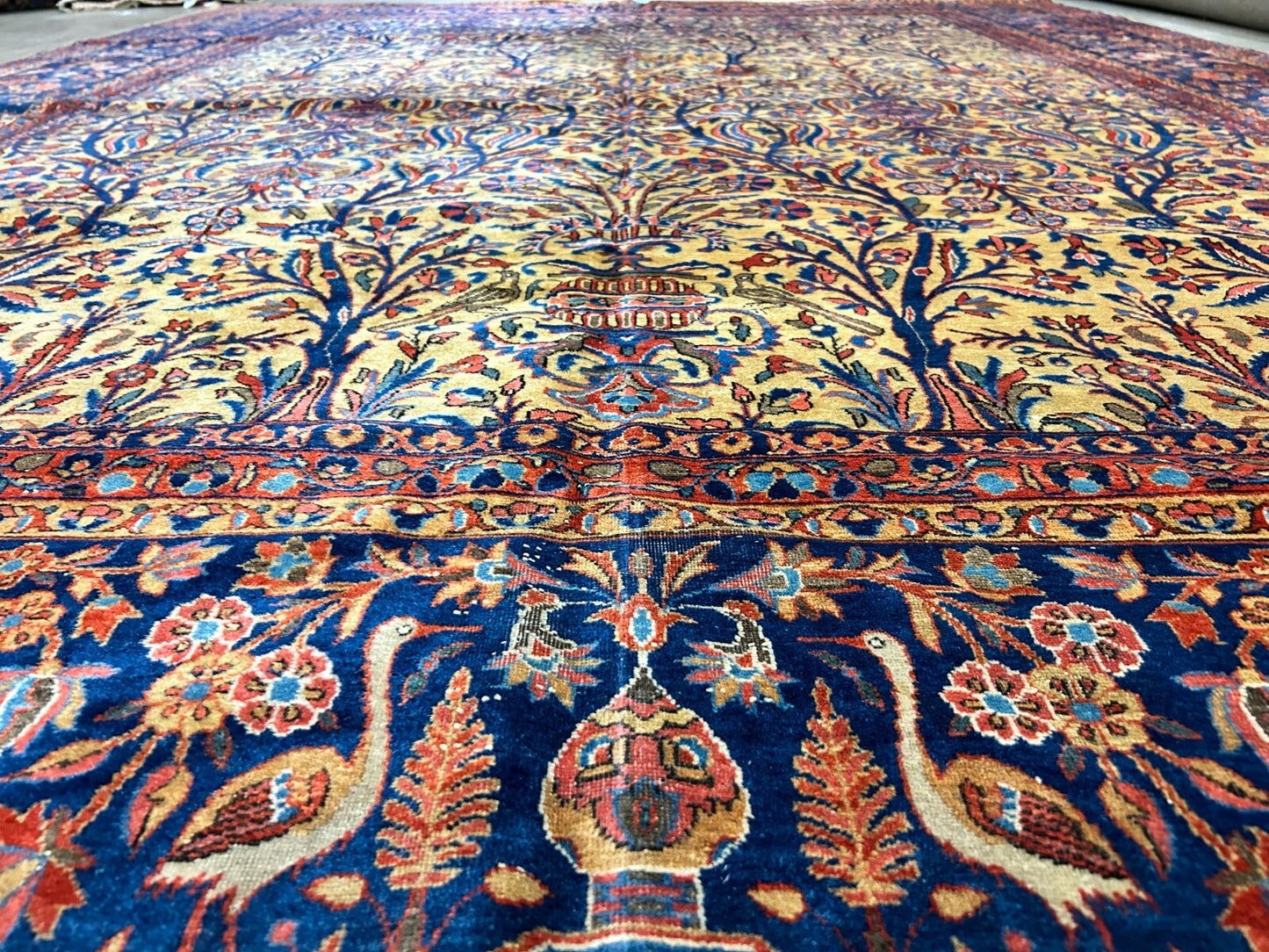 8'8"x11'9" Collector Antique 100% Wool Pile Sarouke Rug